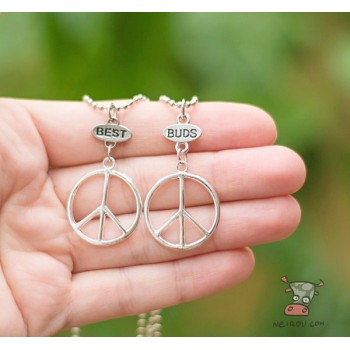 Кулон парный для друзей "Best Buds. Peace". Цена за 1 пару